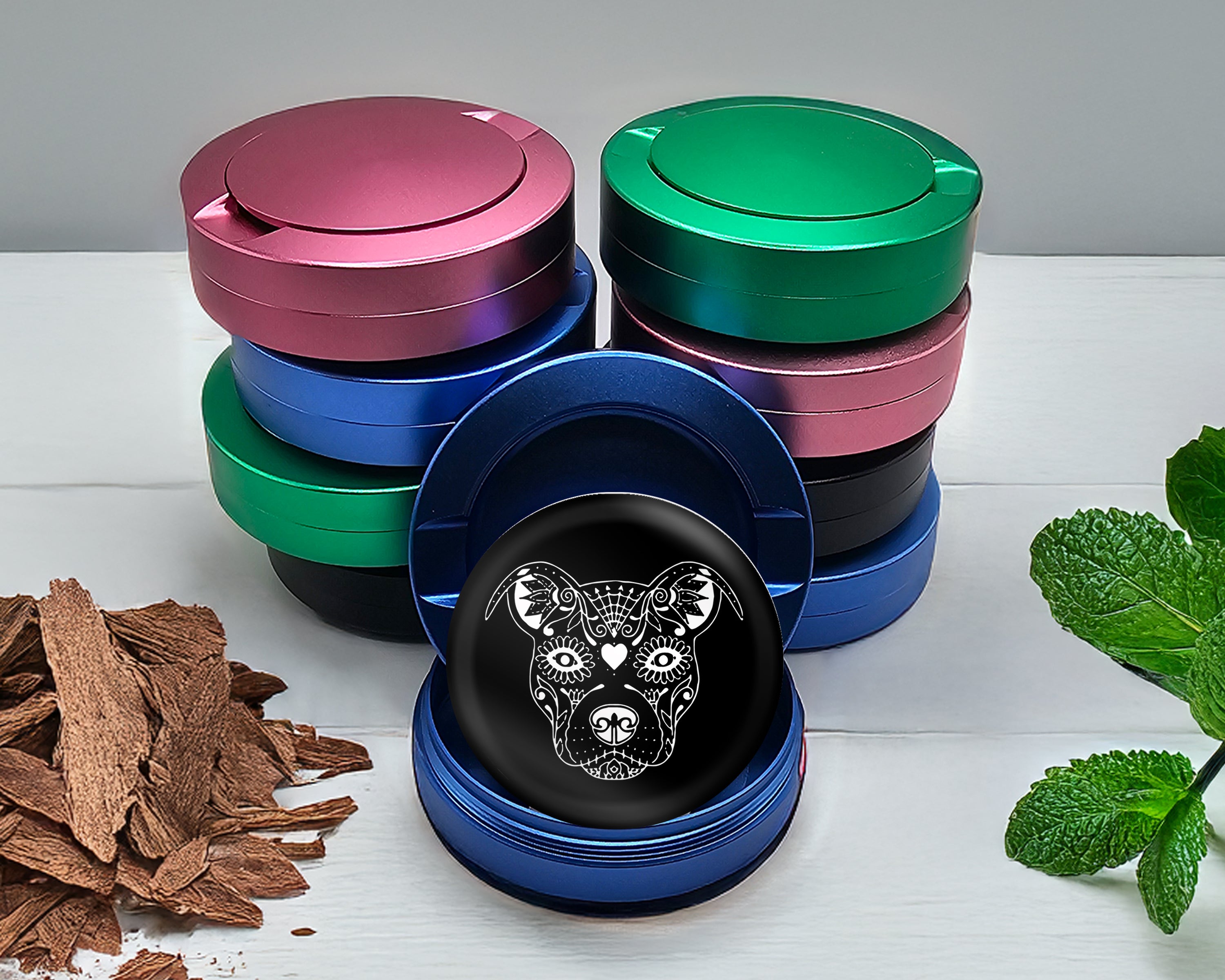 Pitbull Day Of The Dead Snus Storage Case Blue