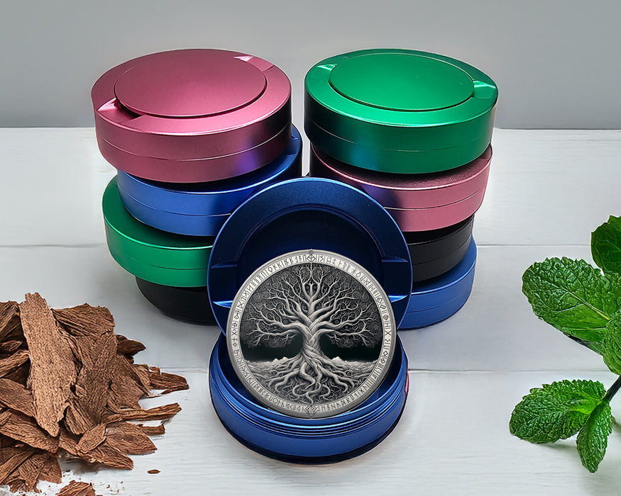 Norse Yggdrasil Tree Of Life Snus Storage Case Blue