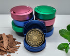Mandala Grinder Black And Gold Snus Storage Case Blue