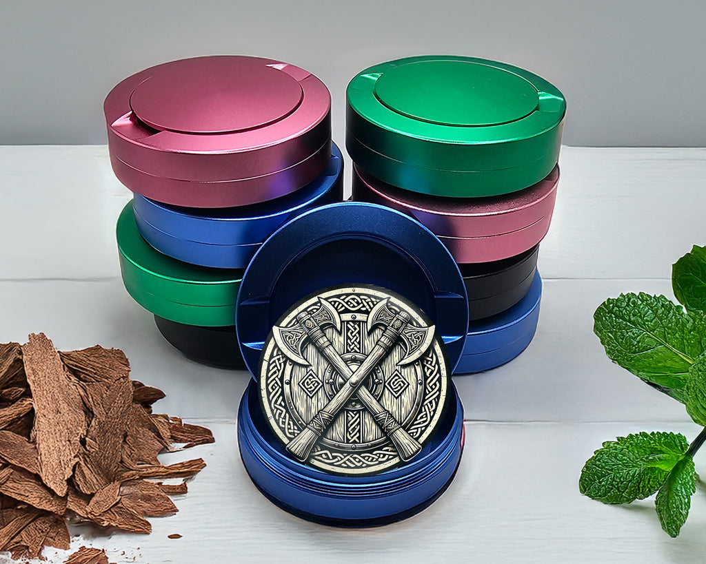Viking Battle Axes Snus Storage Case Blue
