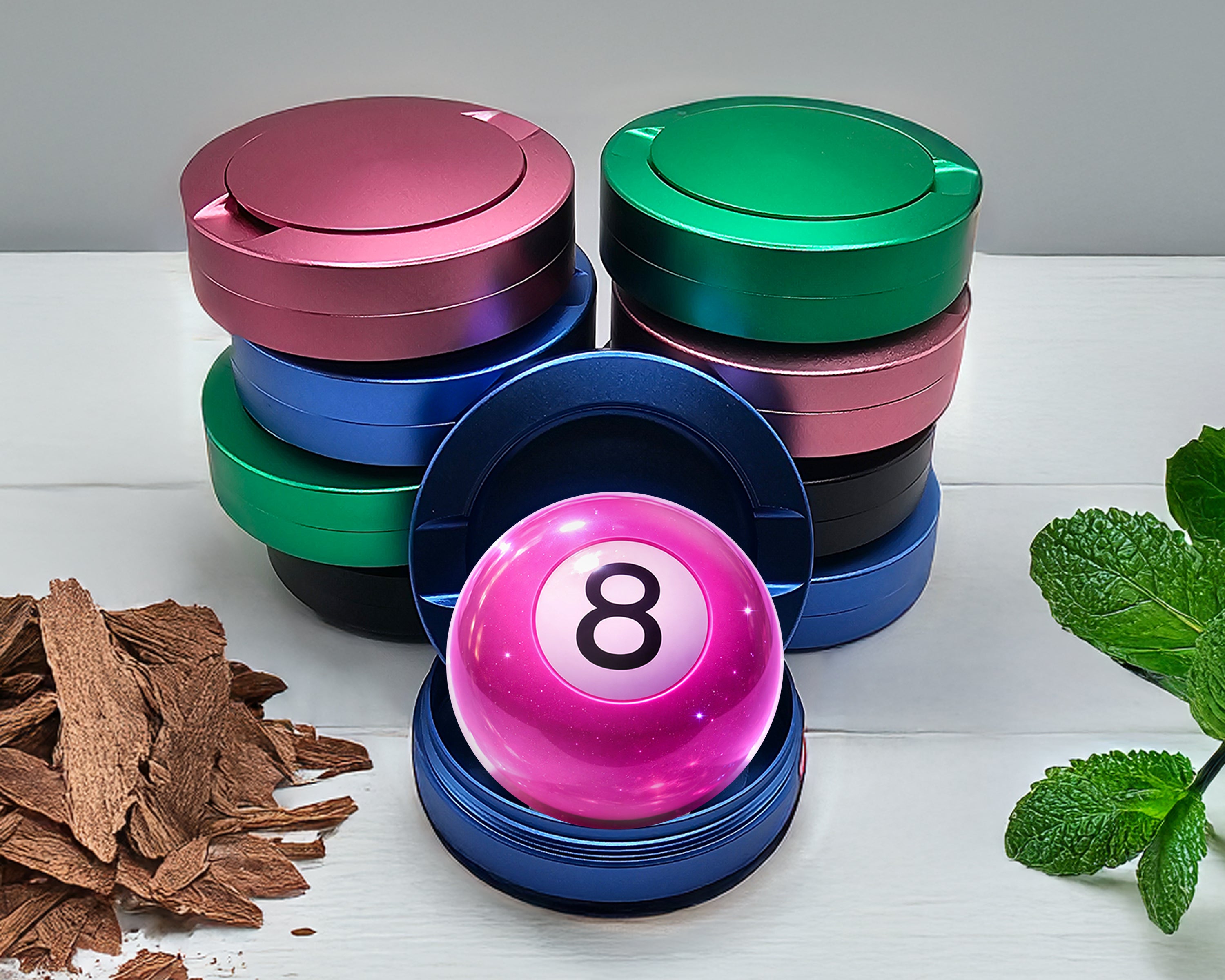 Glossy Pink Magic 8 Ball Pop Aesthetic Snus Storage Case Blue