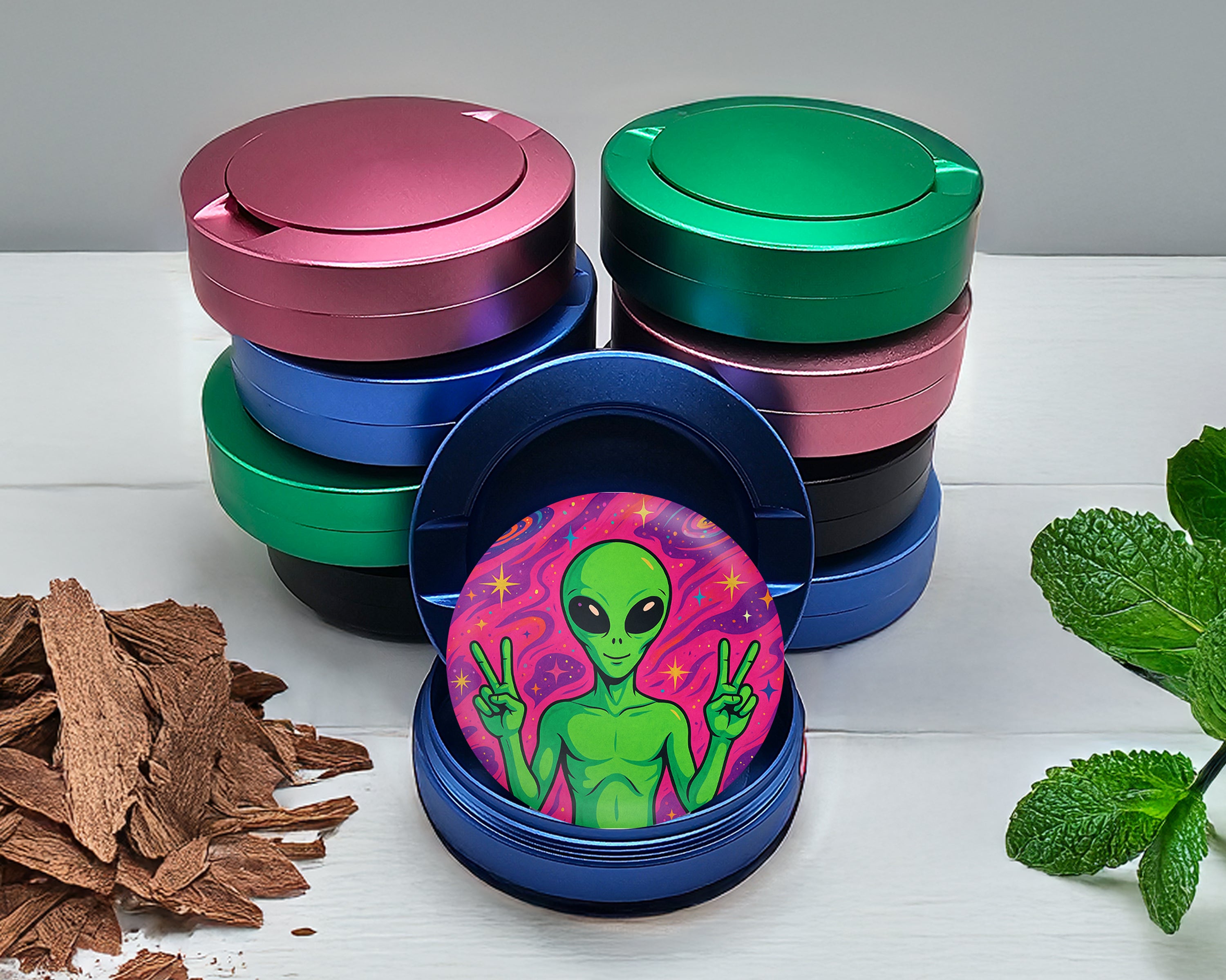Alien We Come In Peace Snus Storage Case Blue