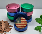 Rustic American Flag Snus Storage Case Blue