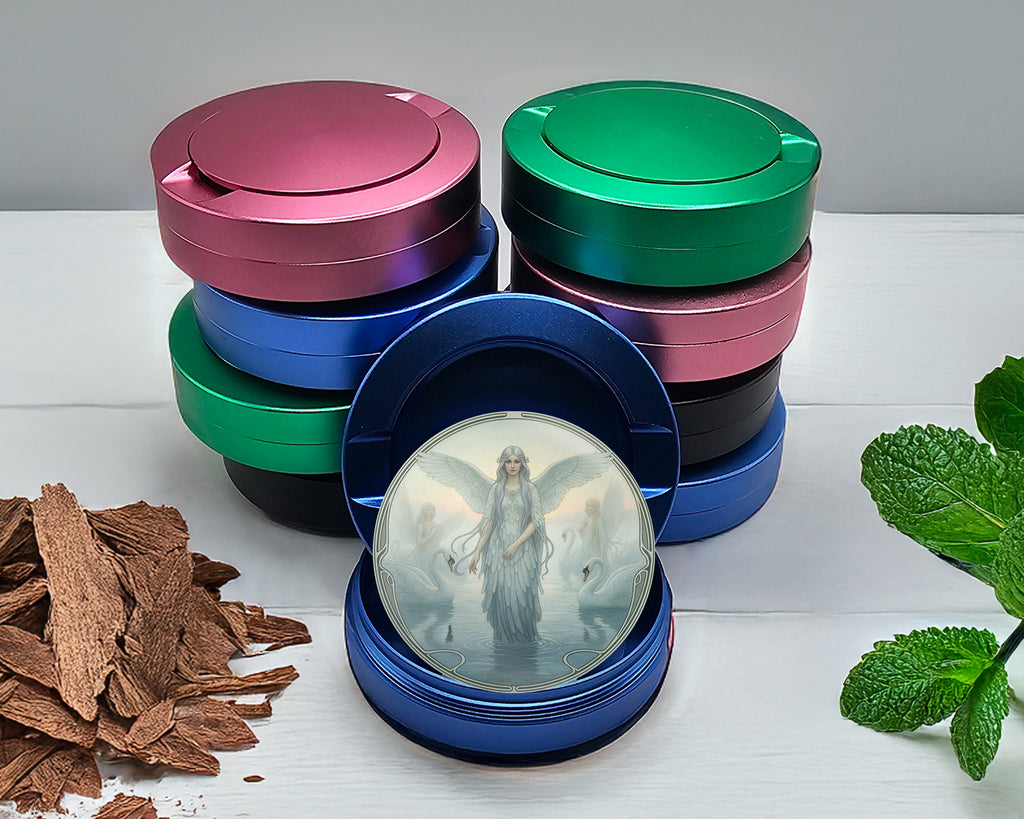 Art Nouveau Swan Angelic Vision Snus Storage Case Blue