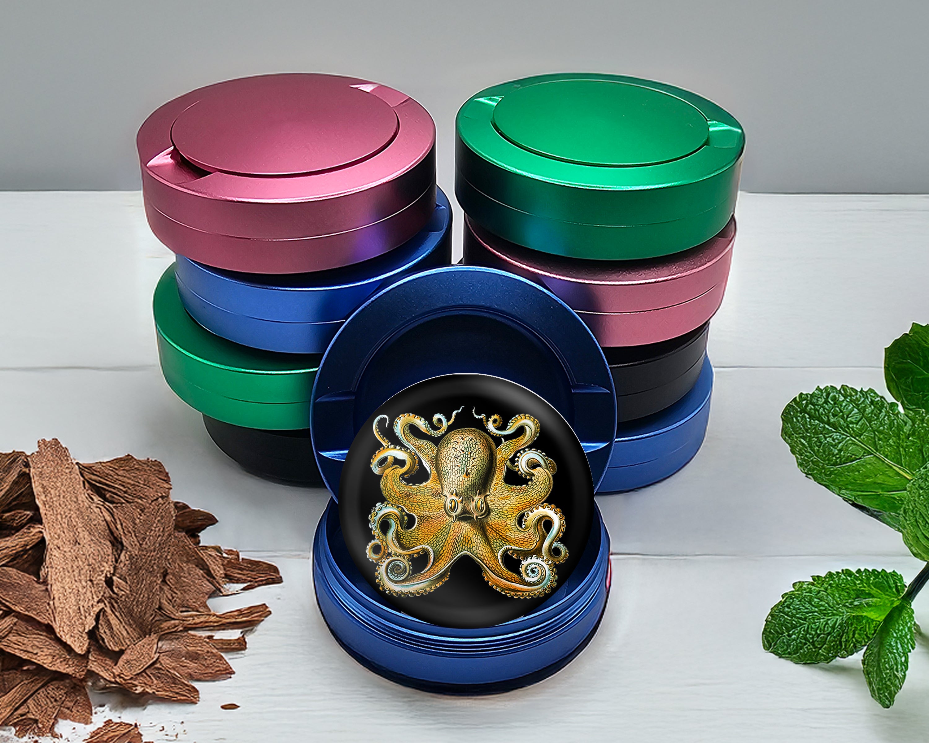Octopus Grinder Whimsigoth  Snus Storage Case Blue