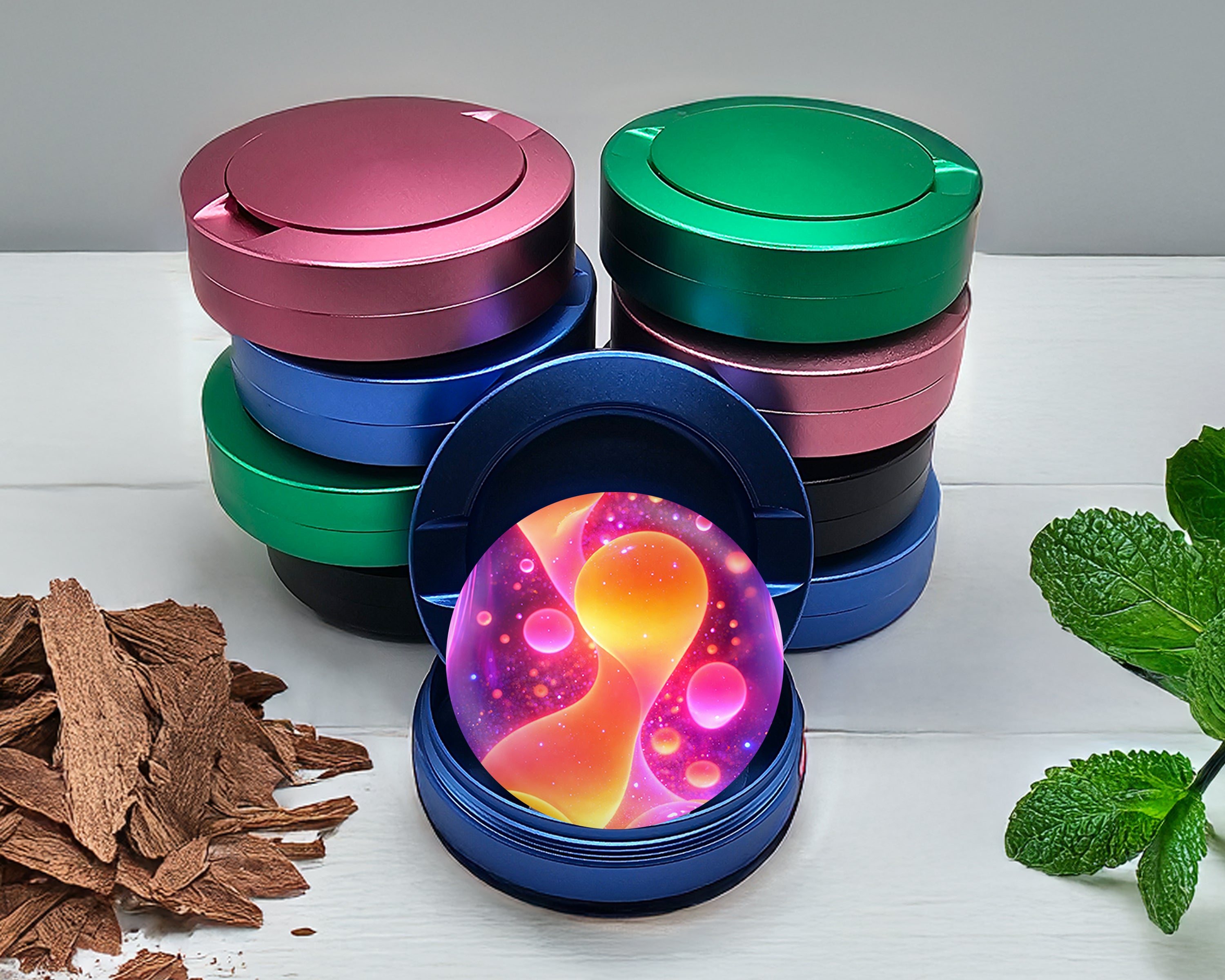 Trippy Psychedelic Lava Lamp Glow Design Snus Storage Case Blue
