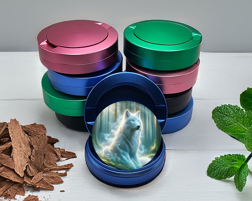 Wolf In A Mystical Forest Snus Storage Case Blue