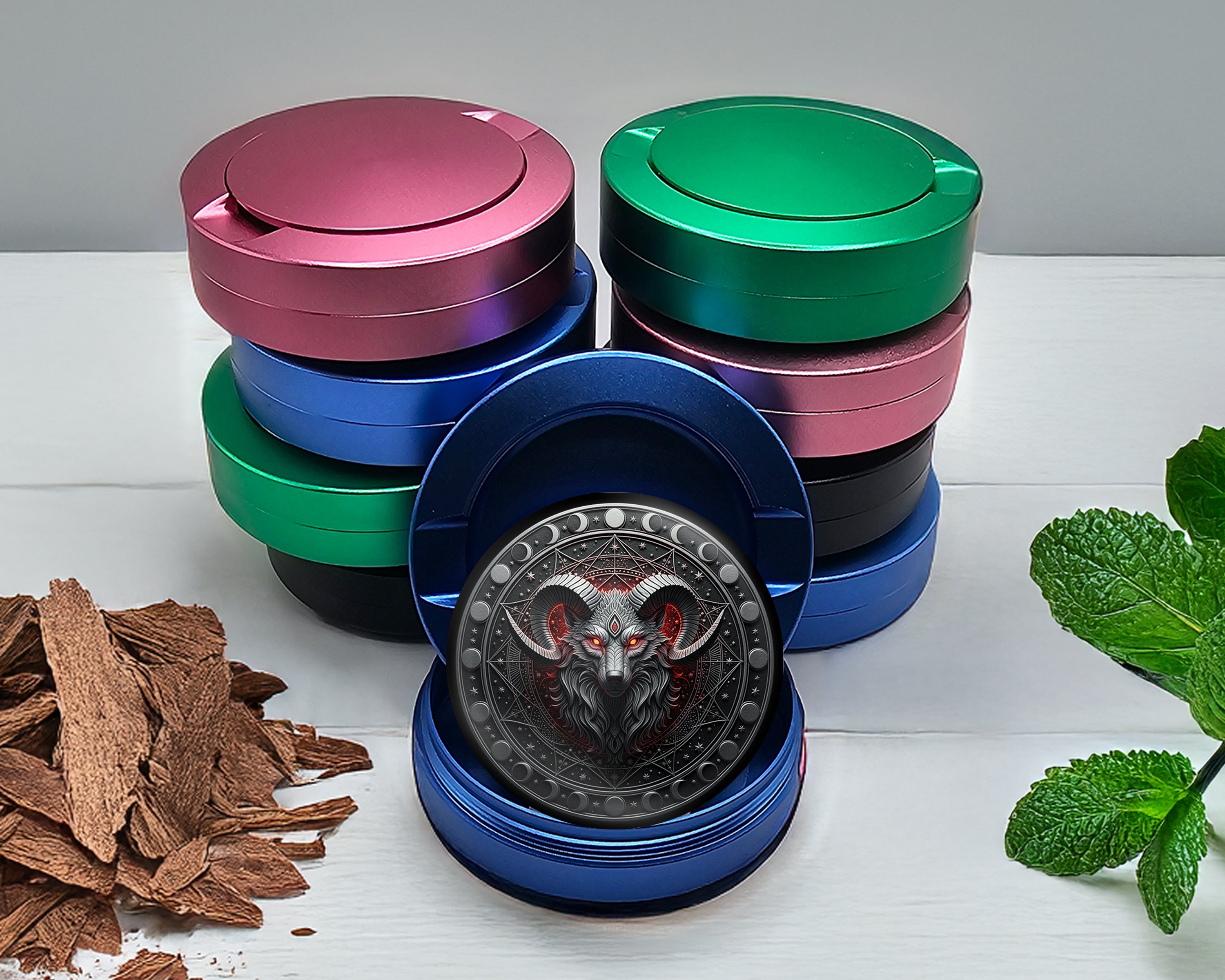 Lunar Inferno Ram Sigil Snus Storage Case Blue