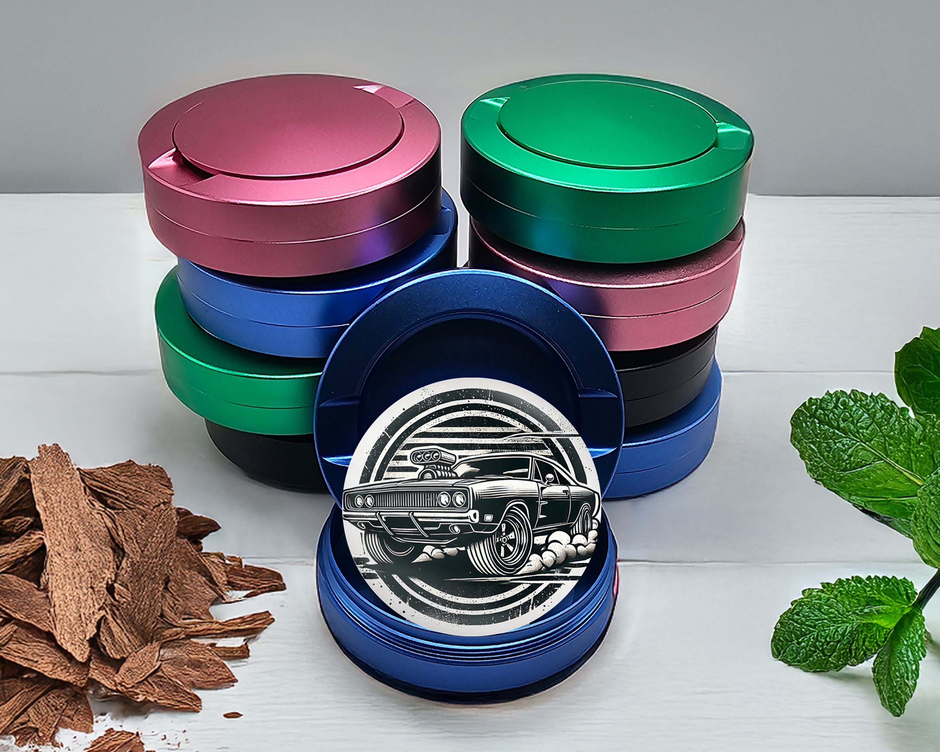 Muscle Car Snus Storage Case Blue
