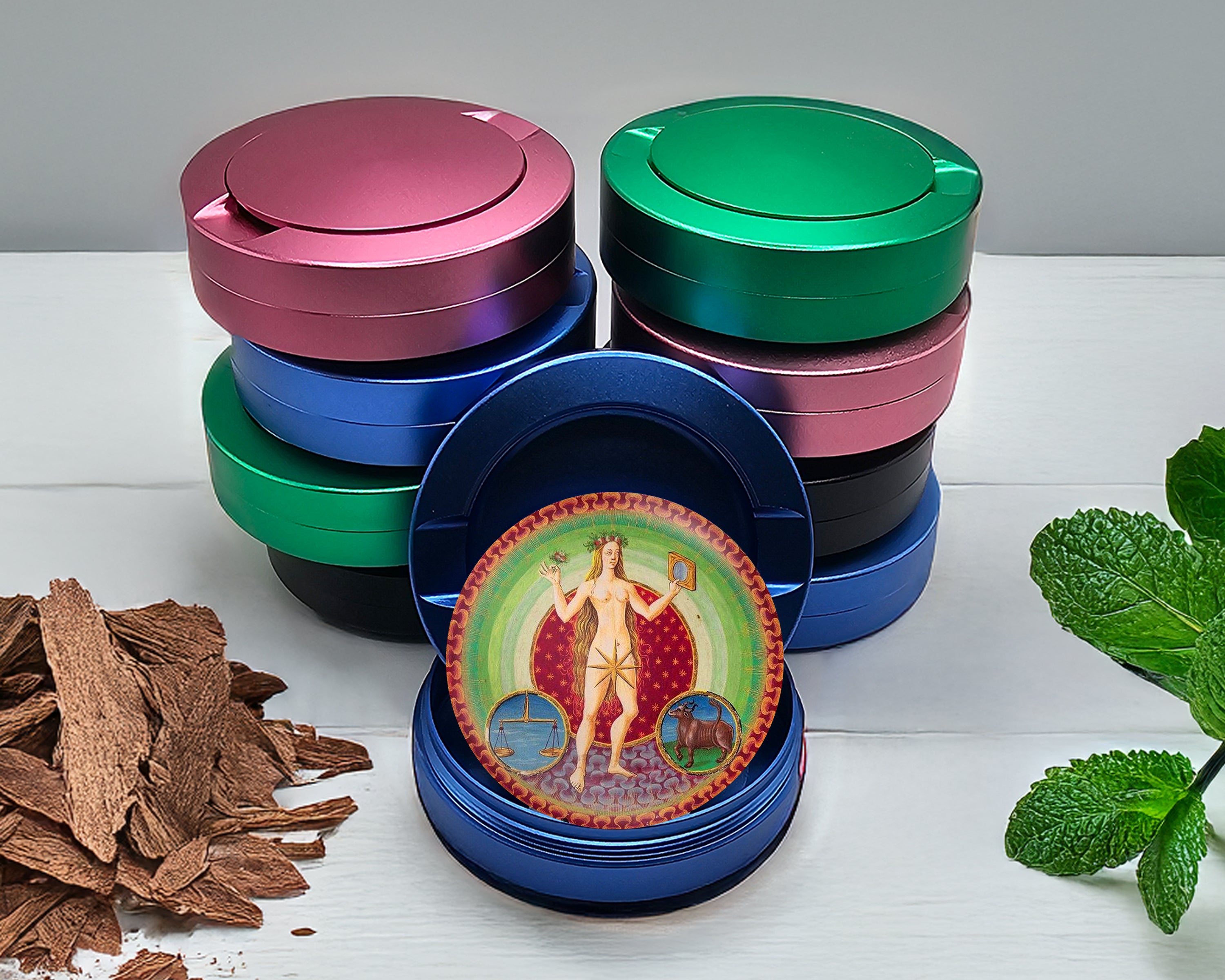 Medieval Venus Planetary Zodiac Snus Storage Case Blue