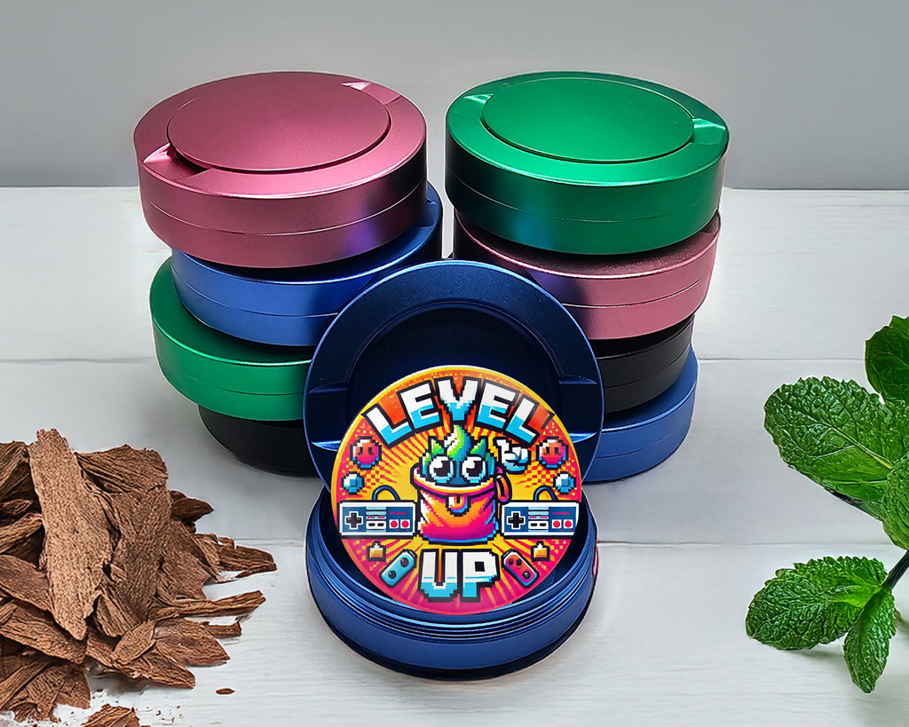 LEVEL UP Gamer Snus Holder, 8-Bit Retro Snus Storage Case Blue