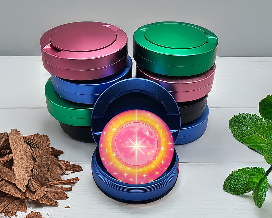 Radiant Starburst Pink Anime Moon Snus Storage Case Blue