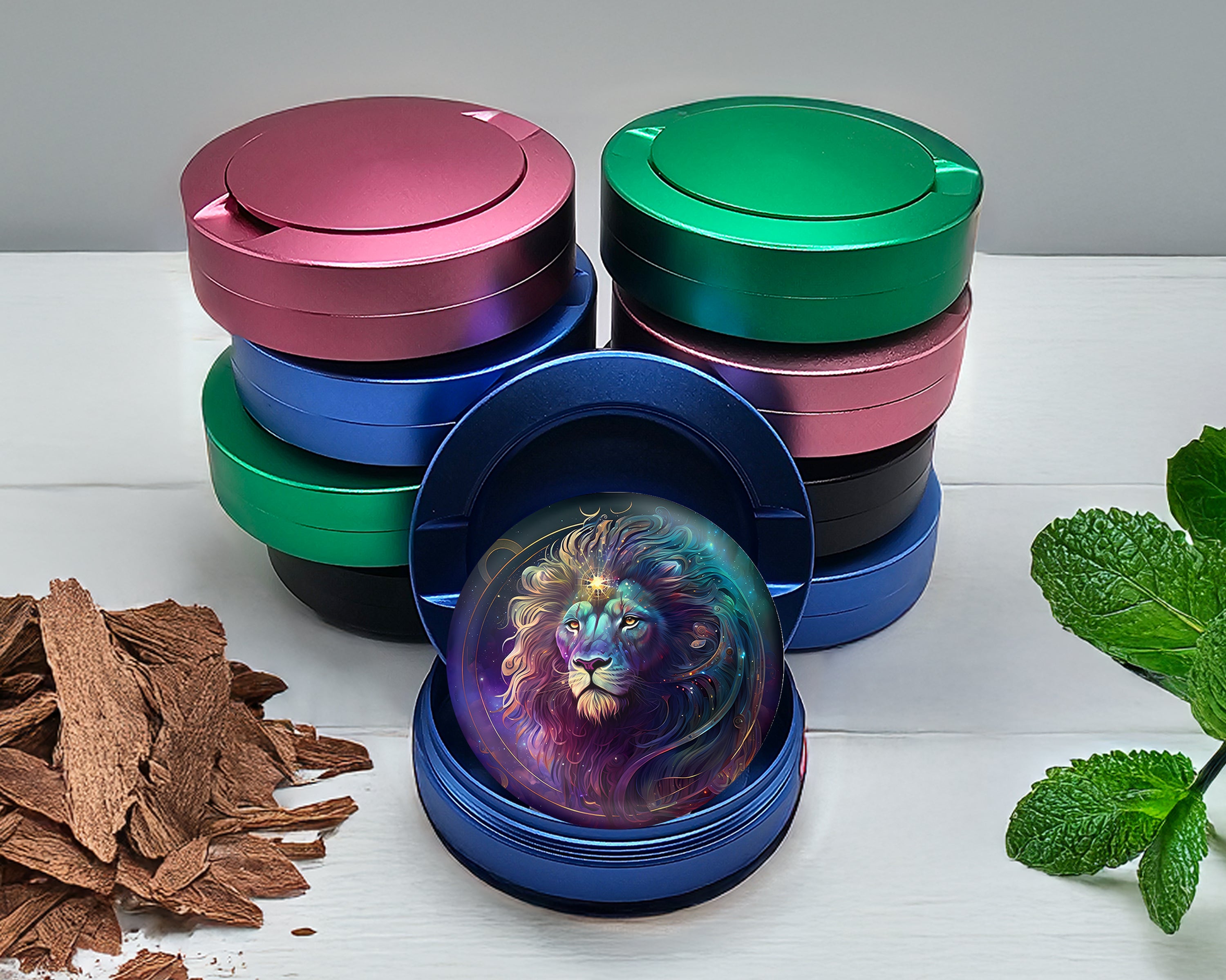 Lion Leo Gift Astrology Snus Storage Case Blue