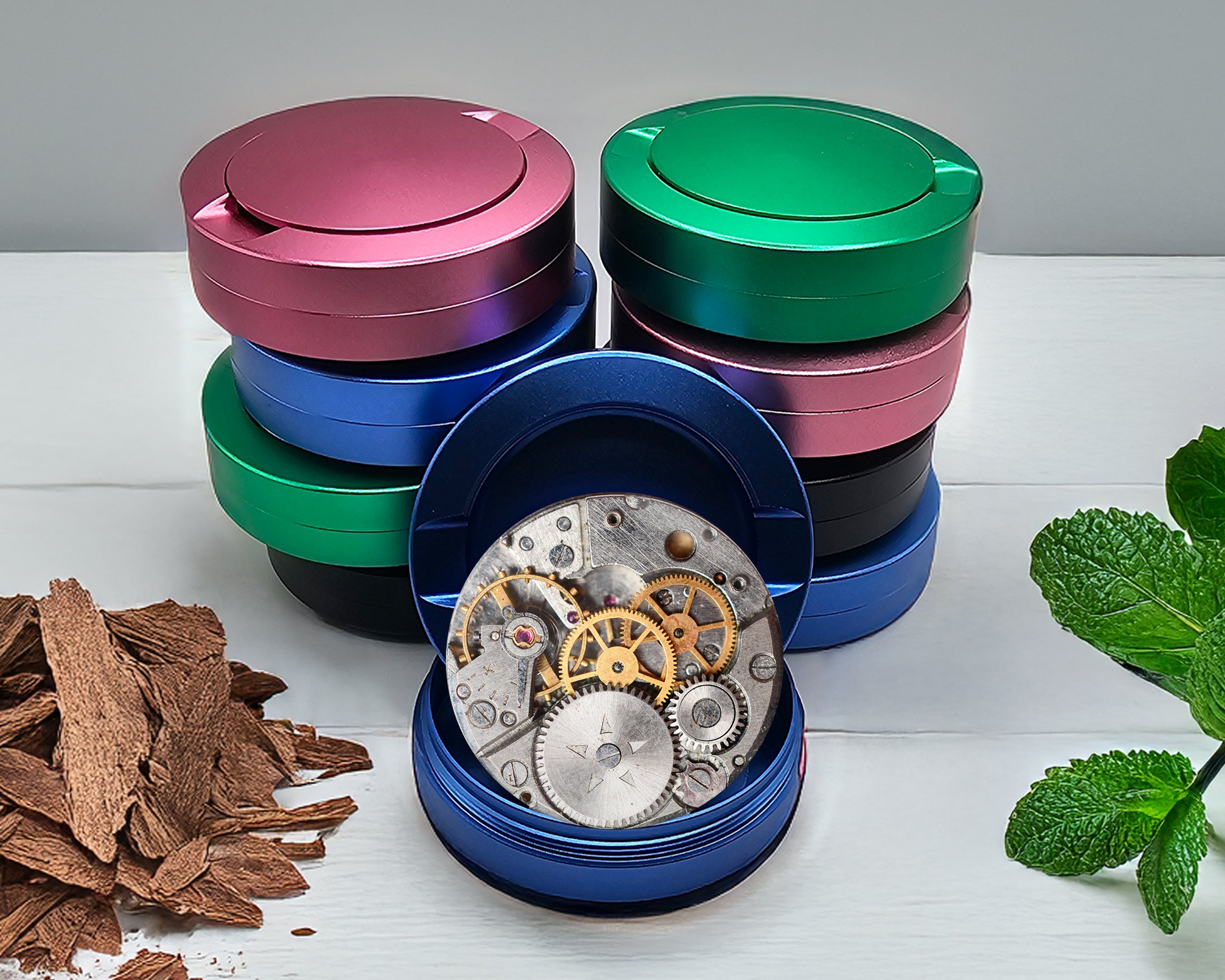 Steampunk Clockwork Snus Storage Case Blue