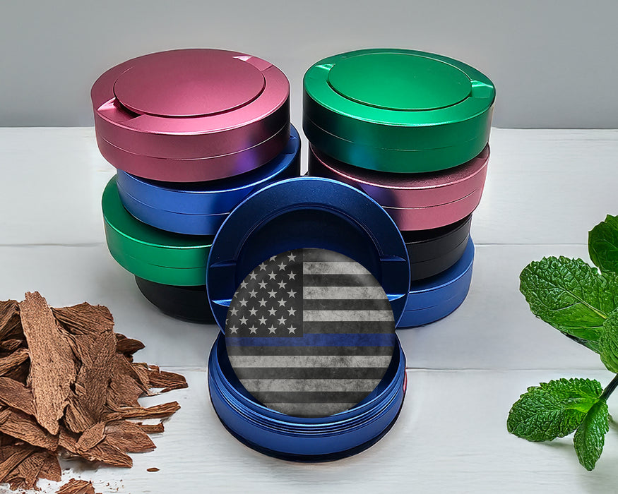 Flag Thin Blue Line Snus Storage Case Blue