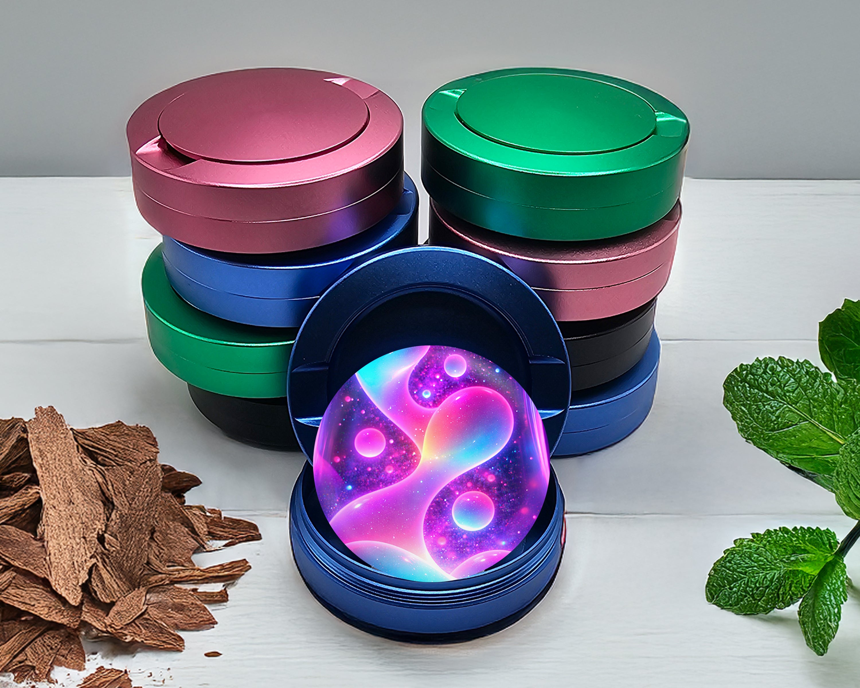 Glowing Lava Lamp Trippy Snus Storage Case Blue