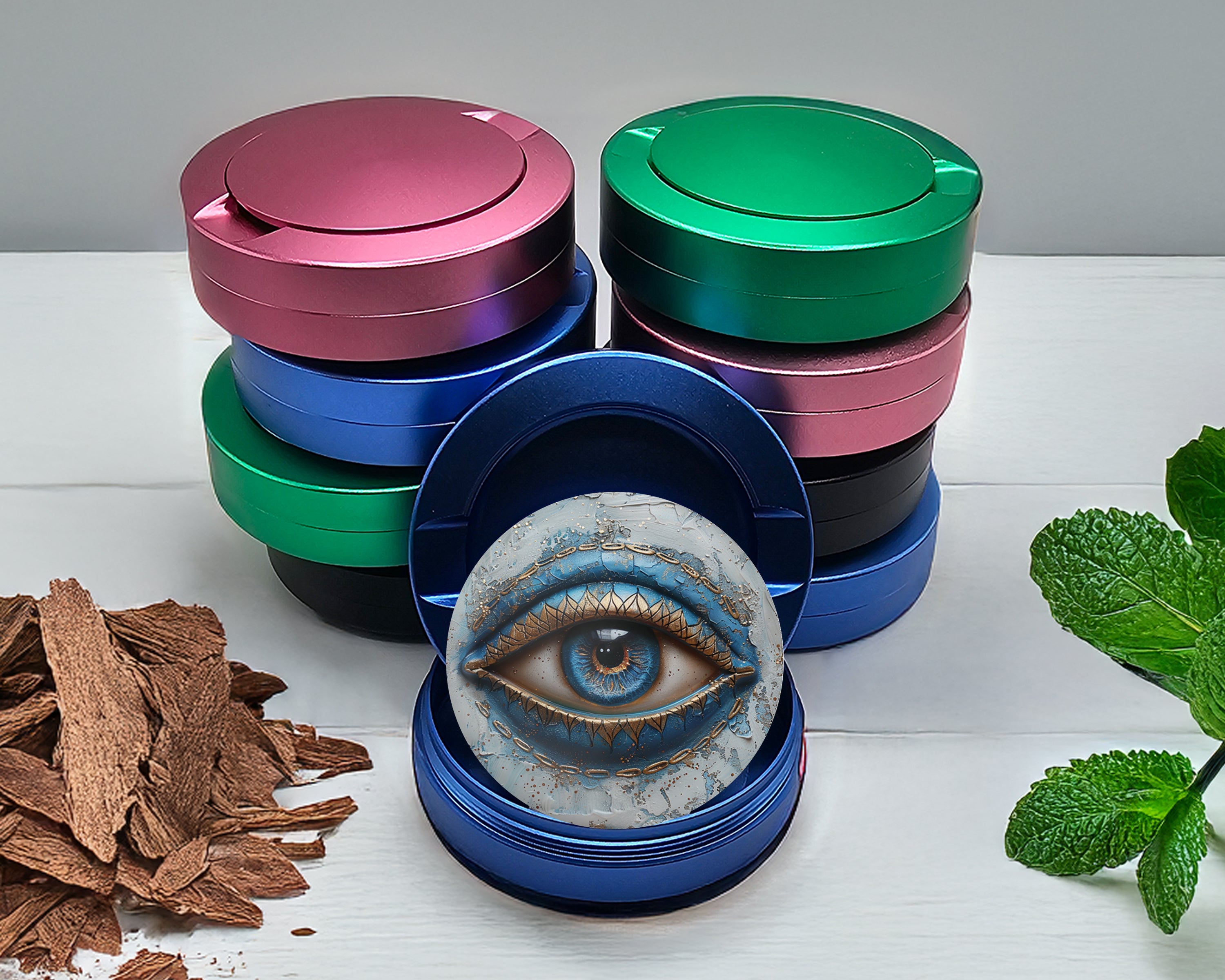 Modern Nazar Evil Eye Snus Storage Case Blue