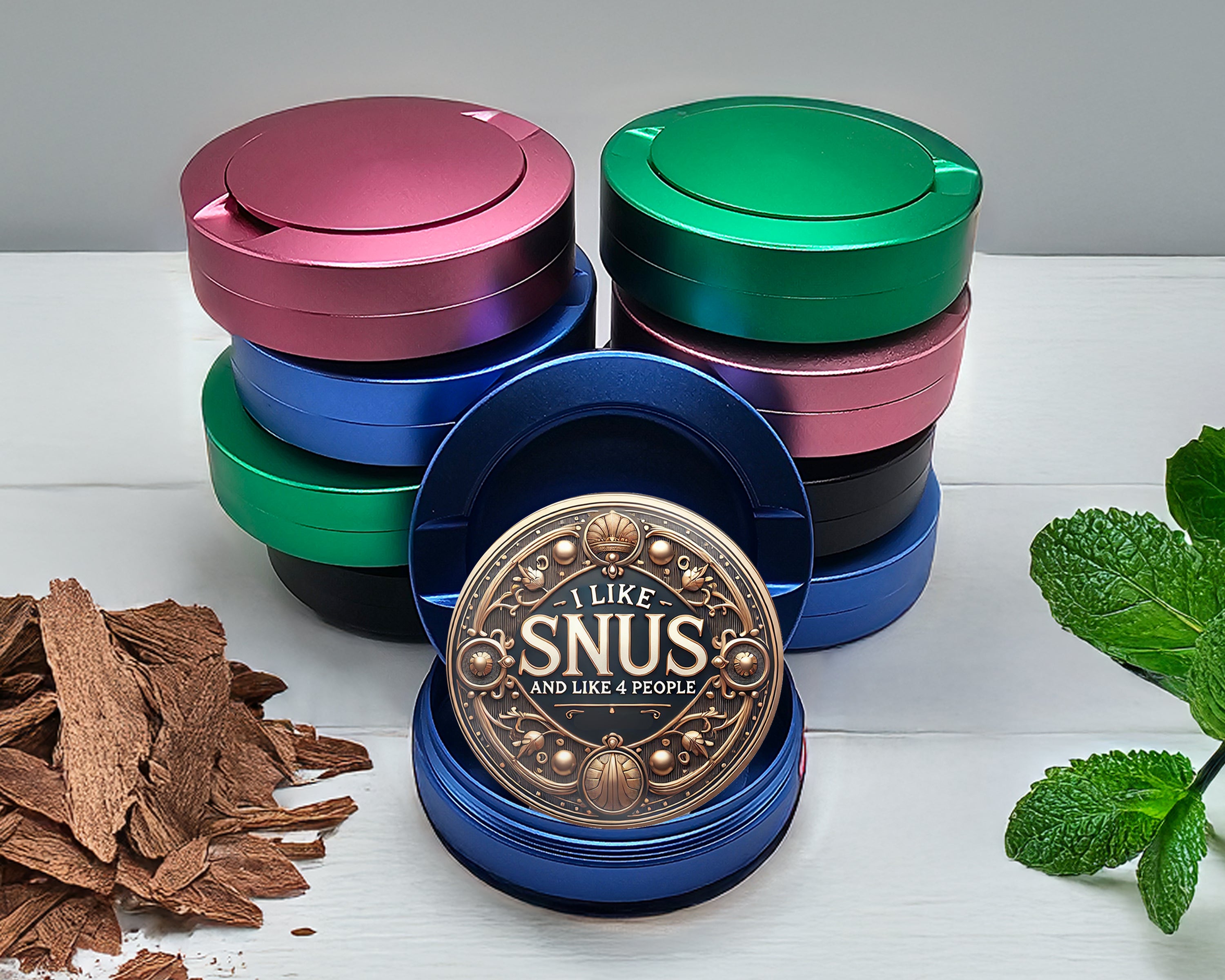 I Like Snus and 3 People Snus Storage Case Blue