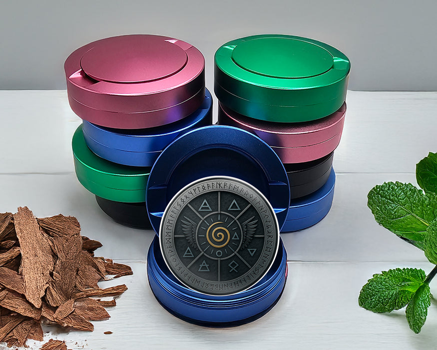 Elemental Spiral Wing Sigil Snus Storage Case Blue