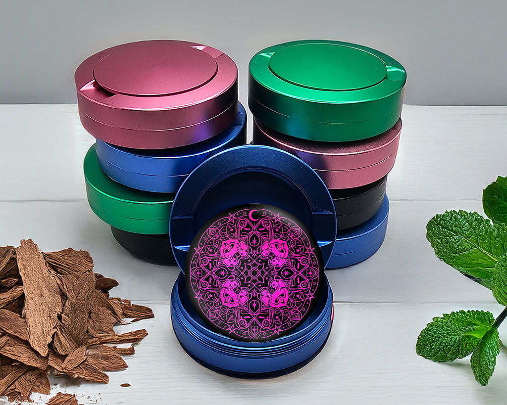 Witchy Cosmic Sigil Mandala Snus Storage Case Blue
