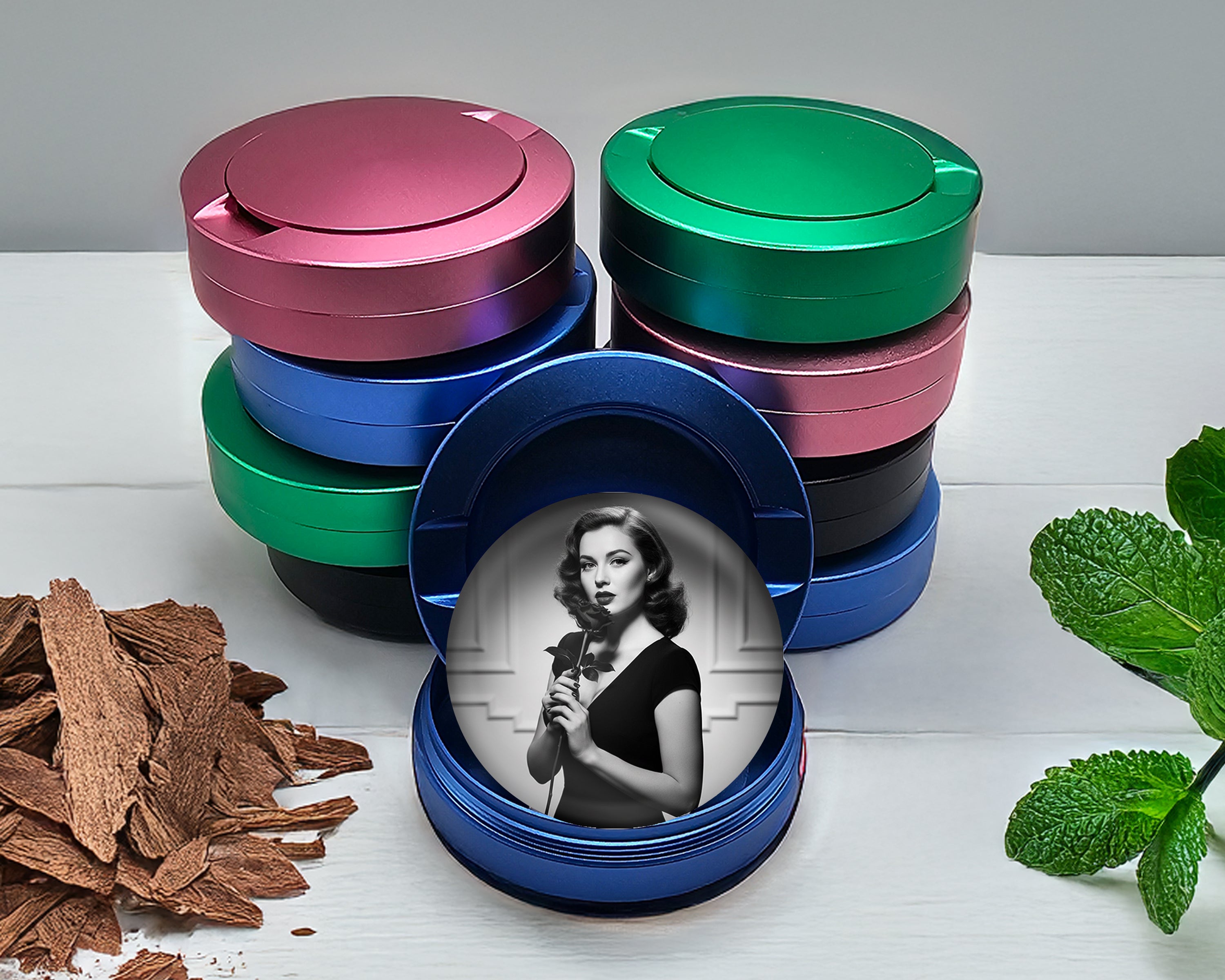 Noir Rose Vintage Elegance Snus Storage Case Blue