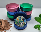 Skeleton Grinder Van Gogh Style Snus Storage Case Blue
