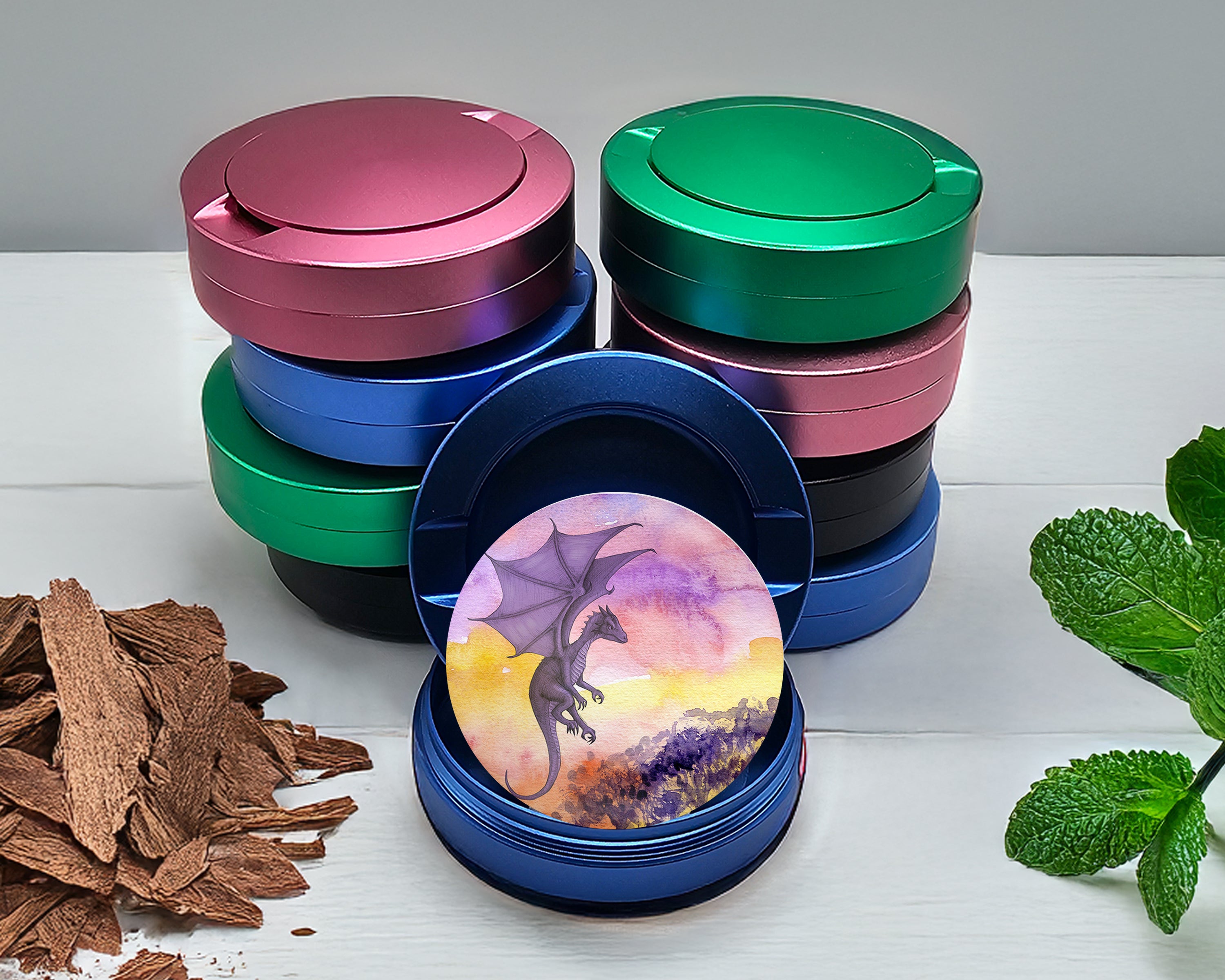 Purple Dragon Fantasy Snus Storage Case Blue