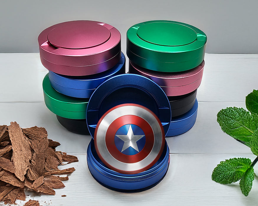 Captain Shield Superhero Comic Art Emblem Snus Storage Case Blue