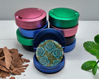 Blue Vintage Rose Pattern Traditional Style Snus Storage Case Blue