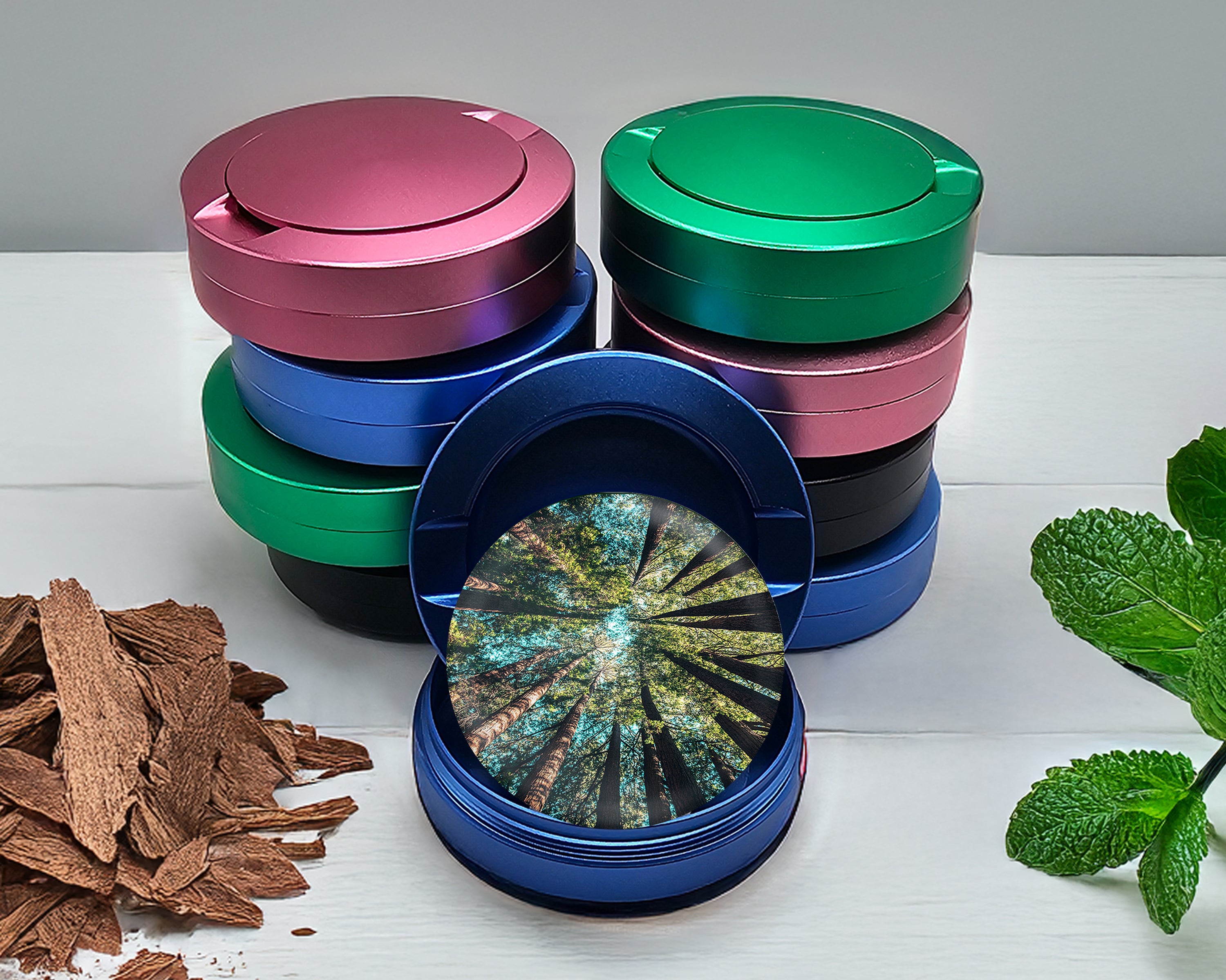Trees Forest Snus Storage Case Blue