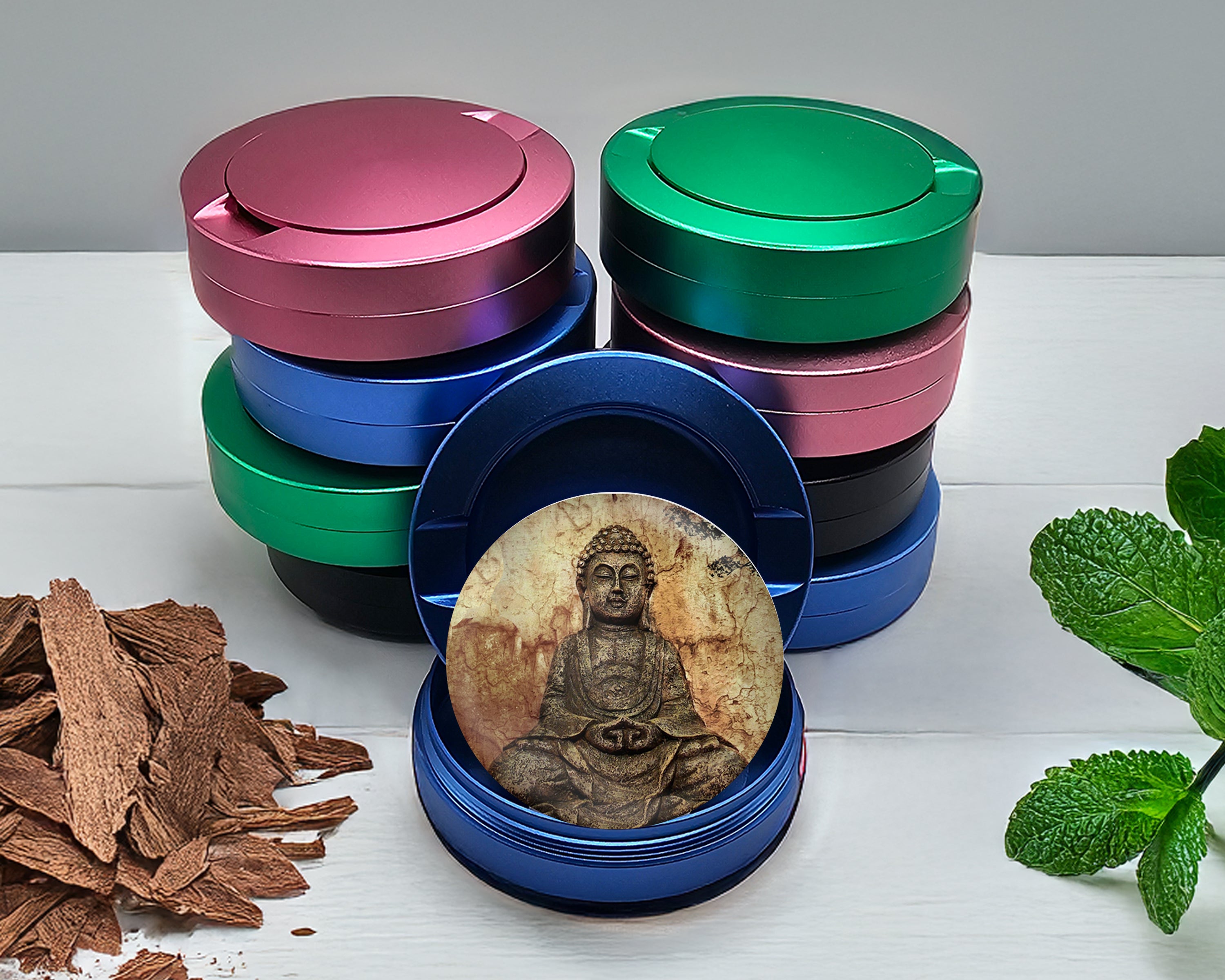 Buddha Pattina Buddhist Statue Snus Storage Case Blue