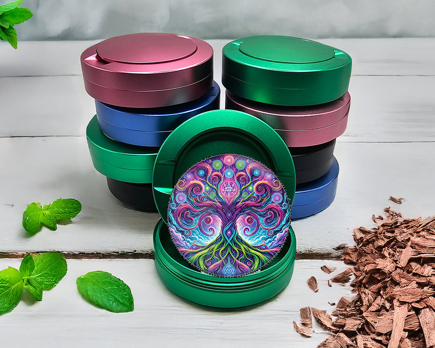 Green Psychedelic Yggdrasil, Old Norse Tree Of Life Snus Storage Case