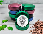 Green Native American Wolf Snus Storage Case