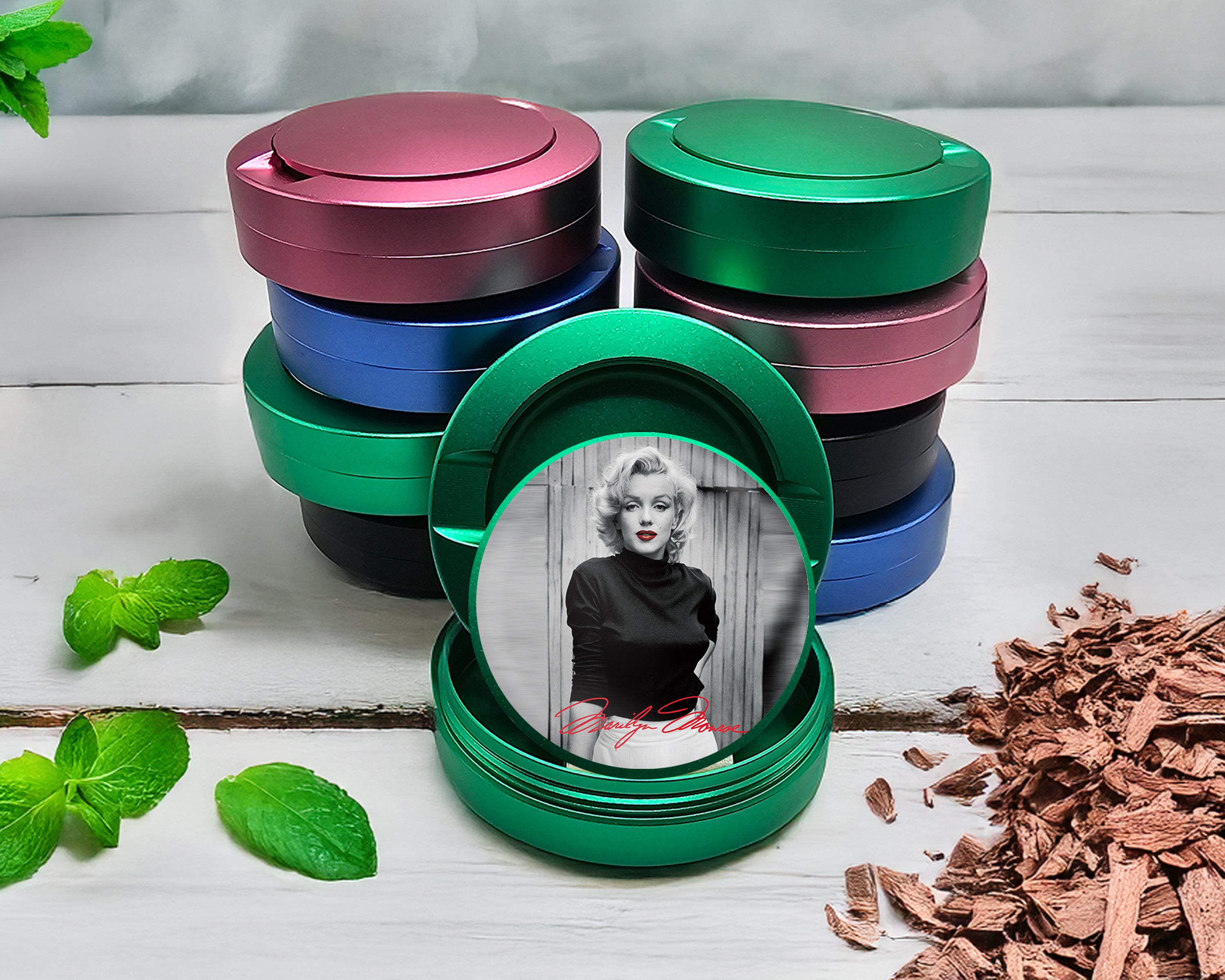 Green Marilyn Monroe Signature Snus Storage Case