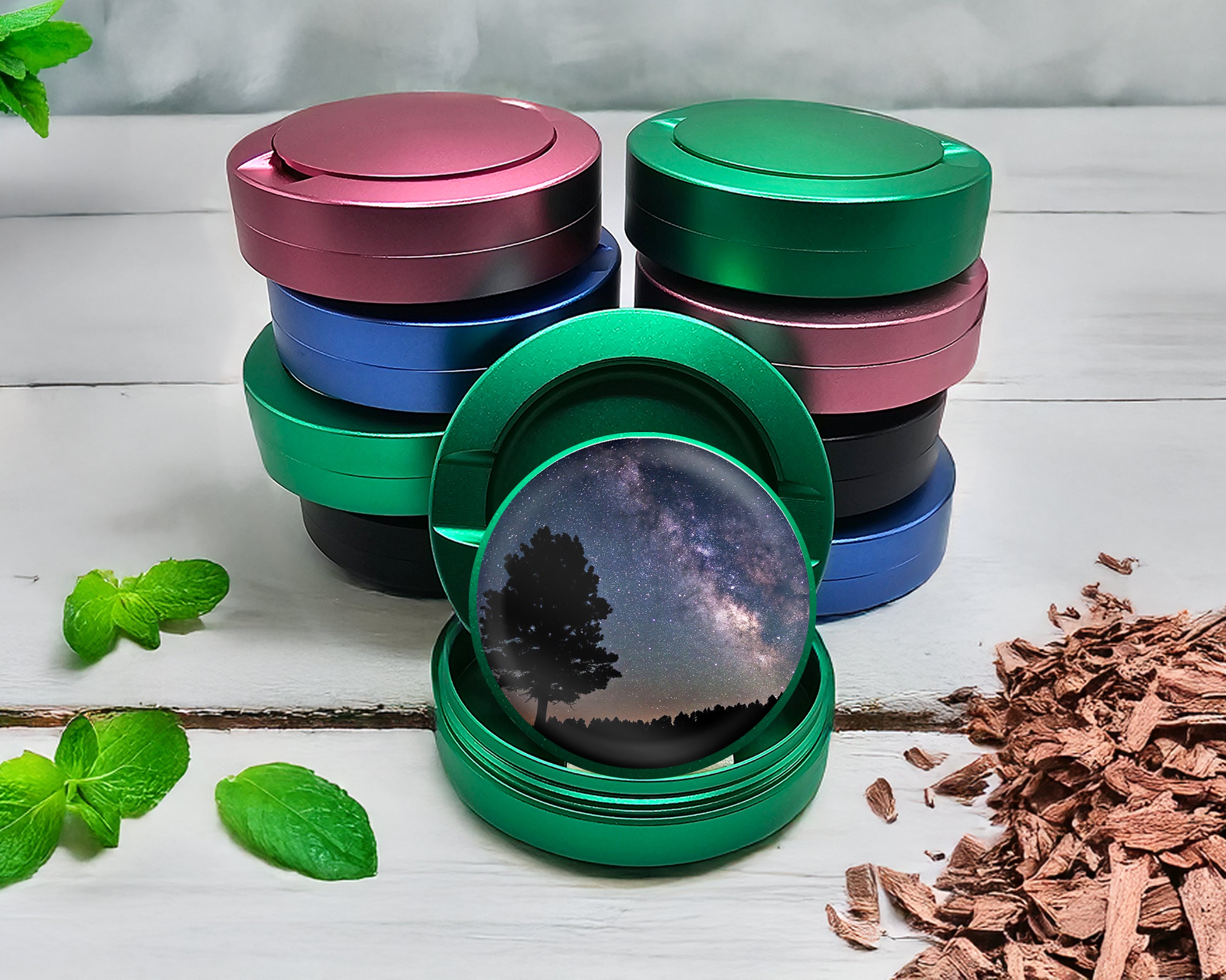 Green Milky Way Galaxy Snus Storage Case