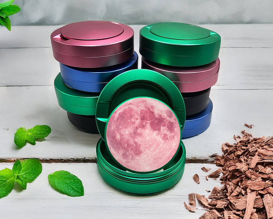 Green Soft Pink Moon Boho Celestial Vibes Snus Storage Case