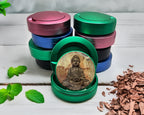 Green Buddha Pattina Buddhist Statue Snus Storage Case