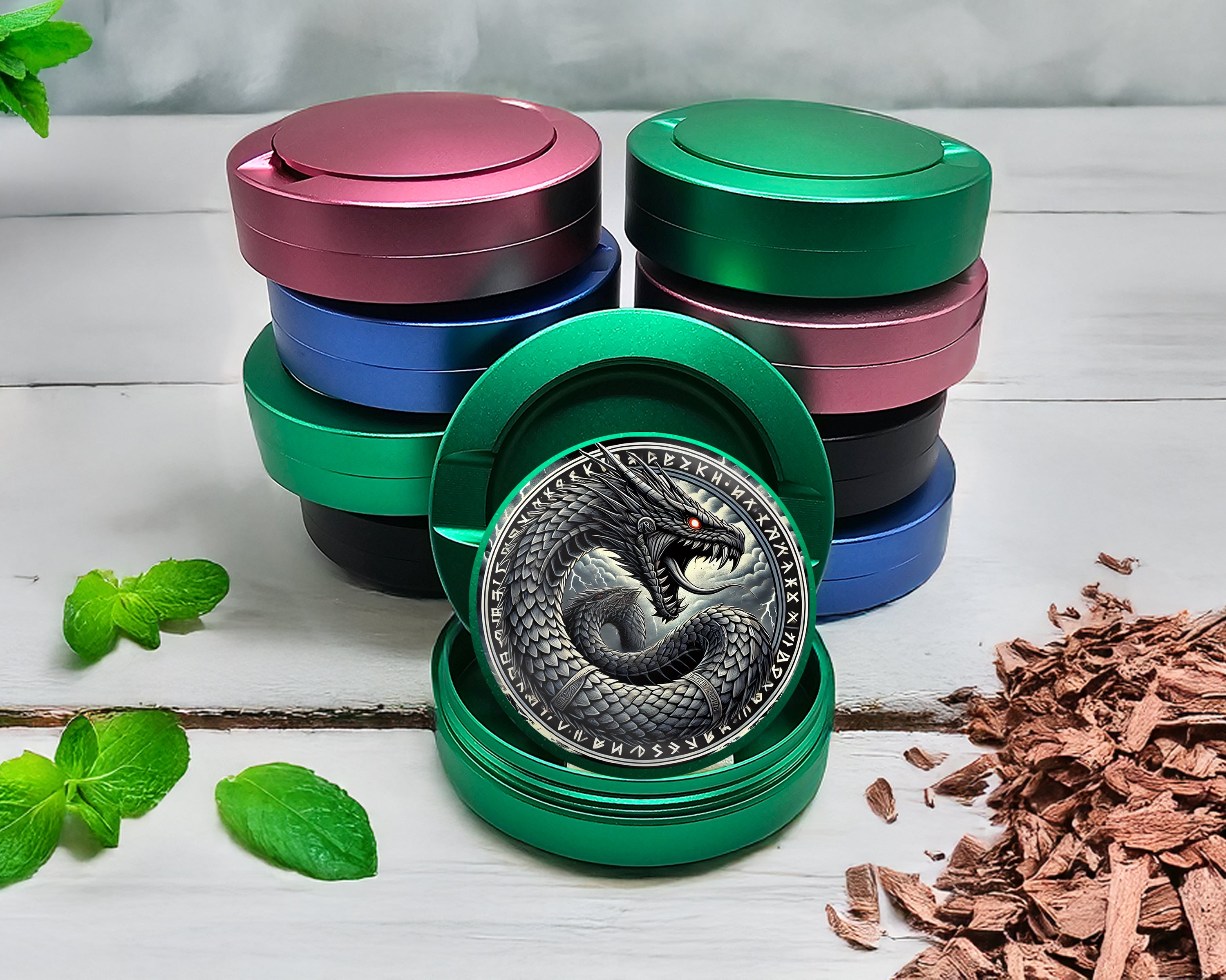 Green World Serpent Jormungandr Snus Storage Case
