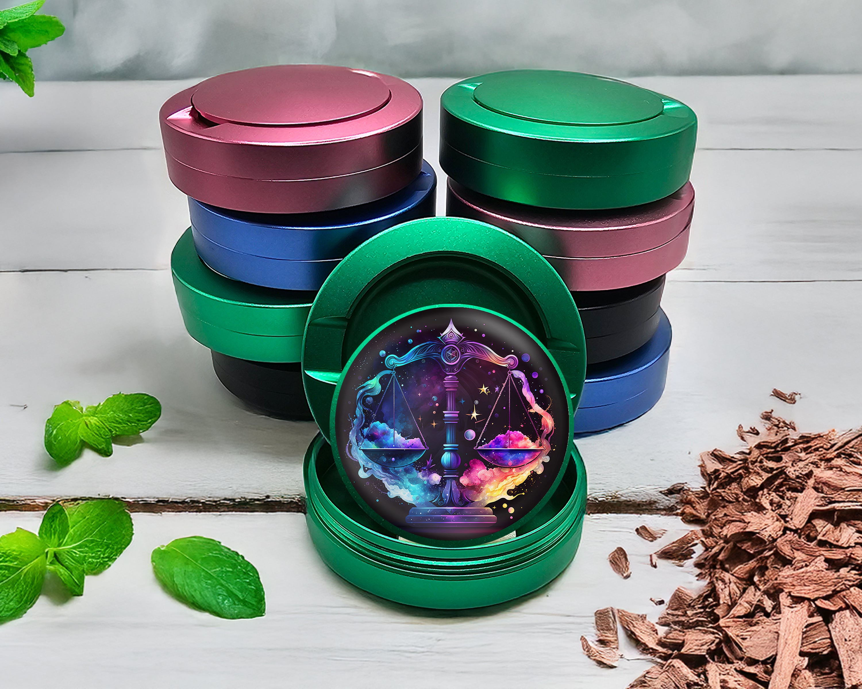 Green Libra Zodiac Sign Gift, Birth Sign Snus Storage Case