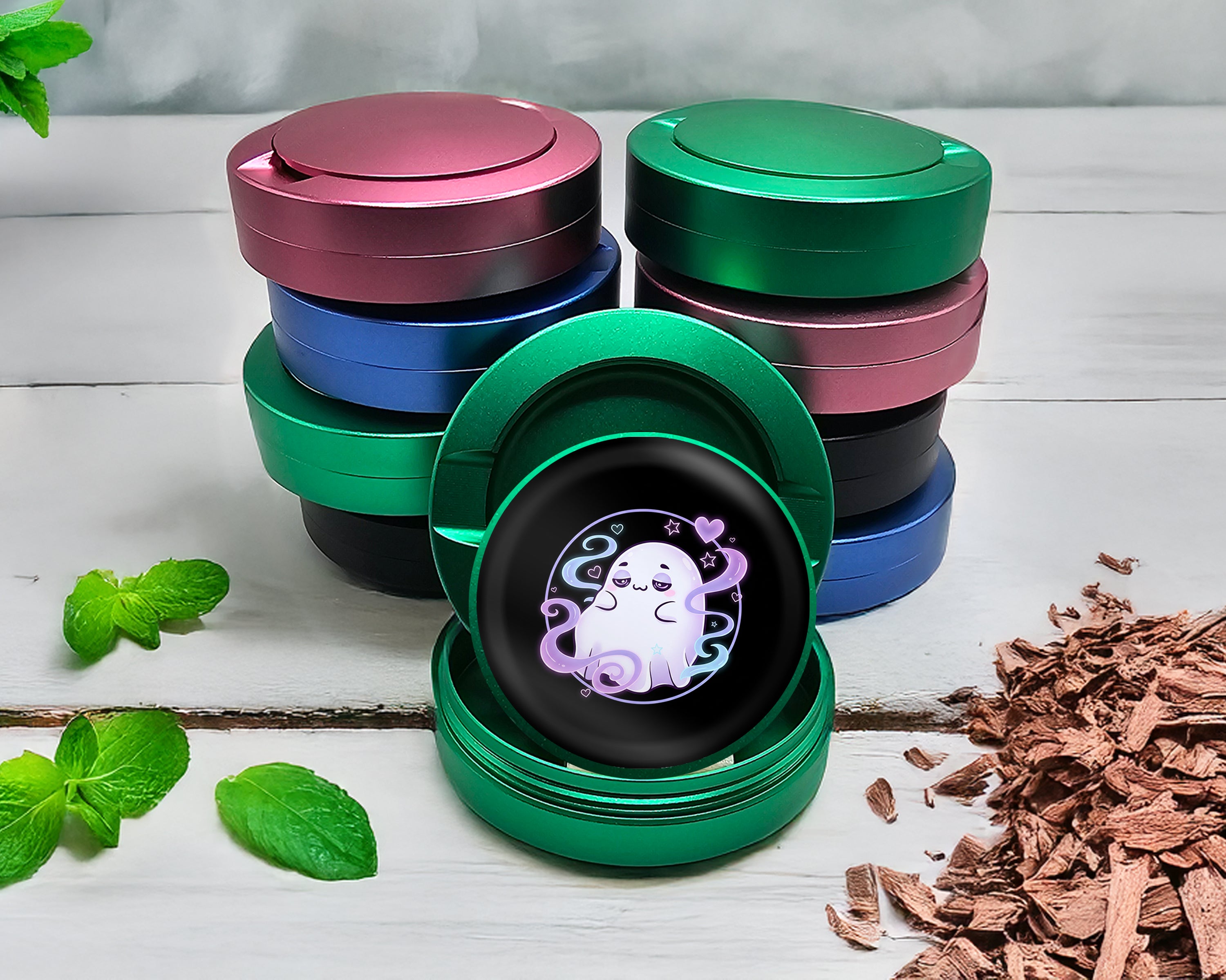 Green Cute Vaporwave Ghost Vibes Snus Storage Case