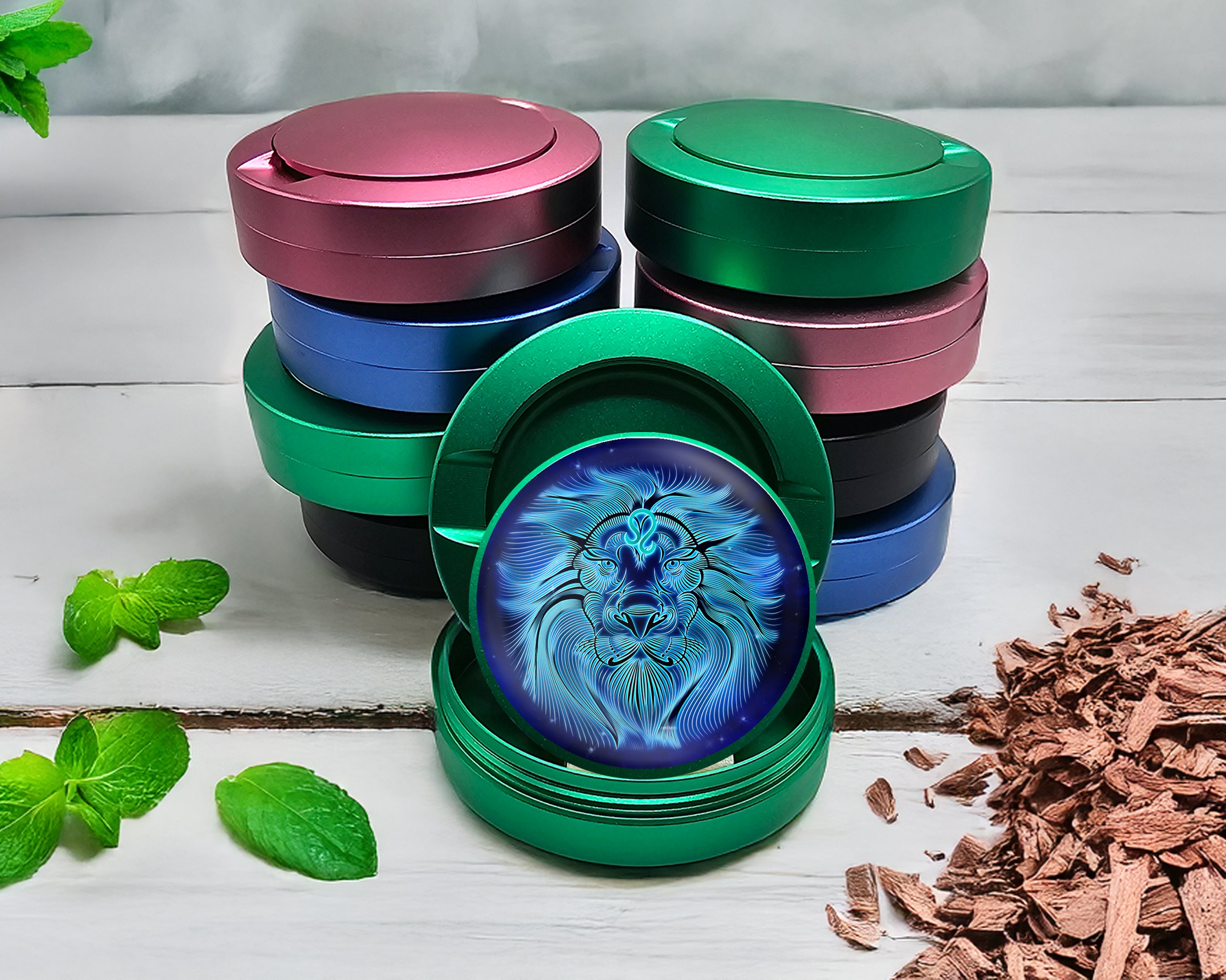 Green Leo Zodiac Astrology Snus Storage Case