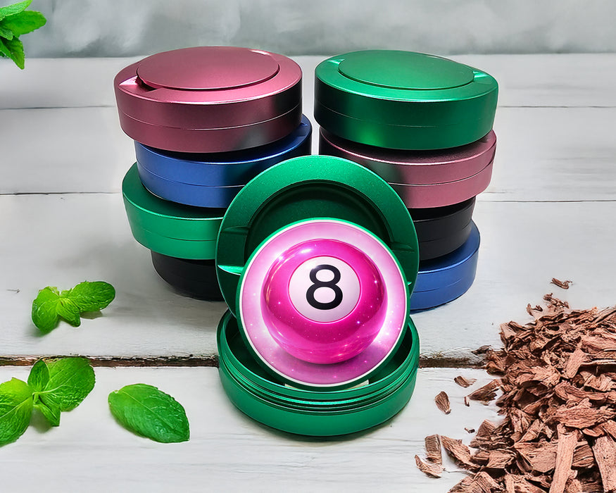 Green Sparkly Pink 8 Ball Cosmic Pool Aesthetic Snus Storage Case