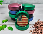 Green Rustic American Flag Snus Storage Case
