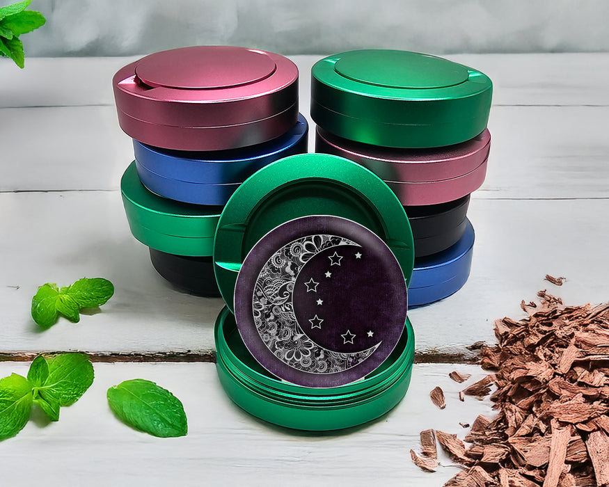 Green Purple Crescent Moon and Stars Zyn Storage Case