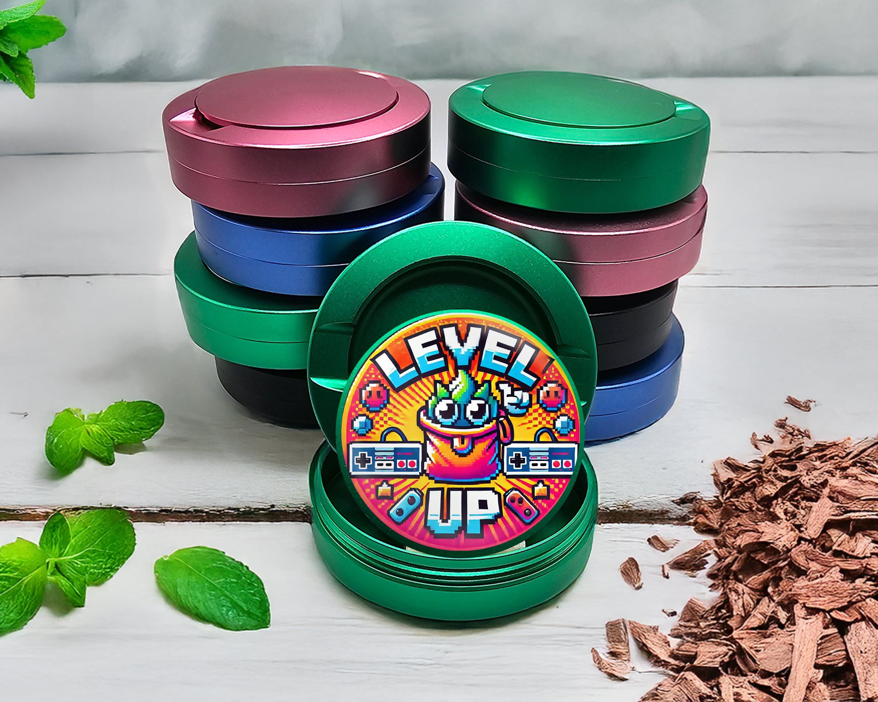Green LEVEL UP Gamer Snus Holder, 8-Bit Retro Snus Storage Case