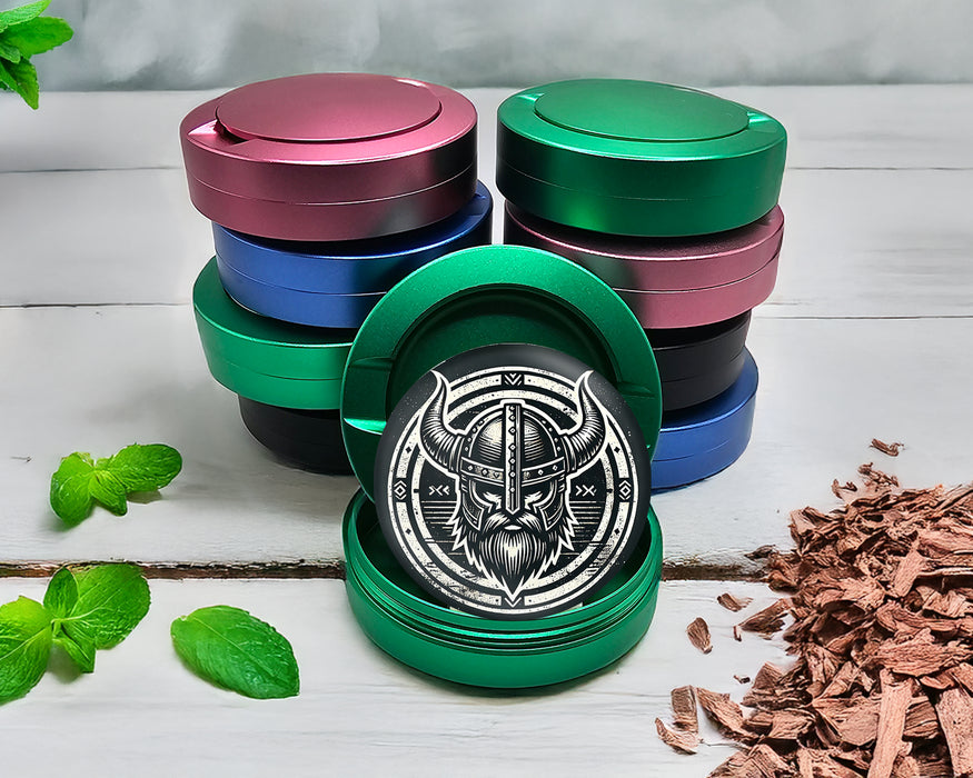 Green Viking Warrior Helmet Zyn Storage Case
