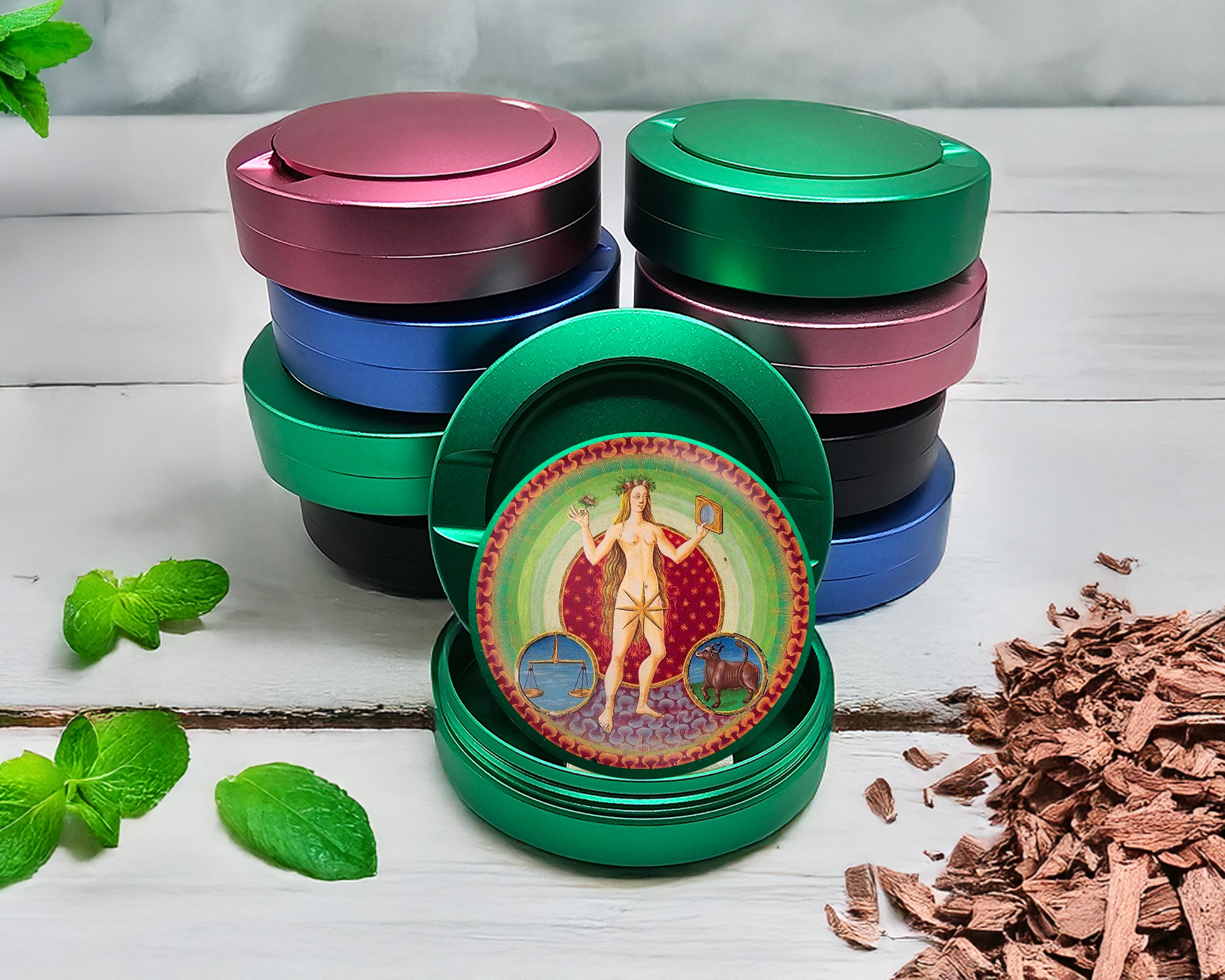Green Medieval Venus Planetary Zodiac Snus Storage Case