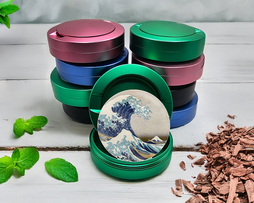 Green Great Wave of Kanagawa Snus Storage Case