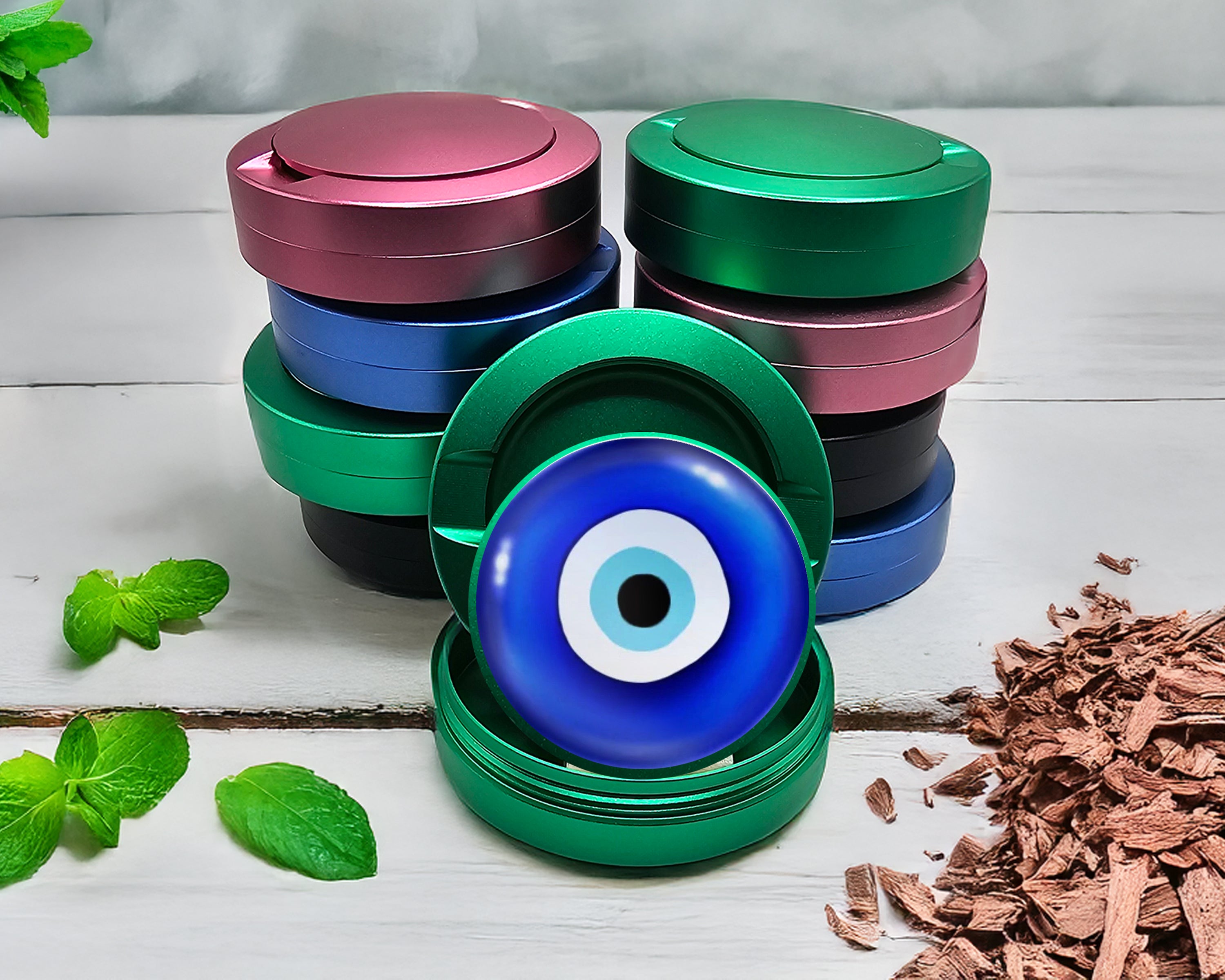 Green Evil Eye Nazar Azul Snus Storage Case