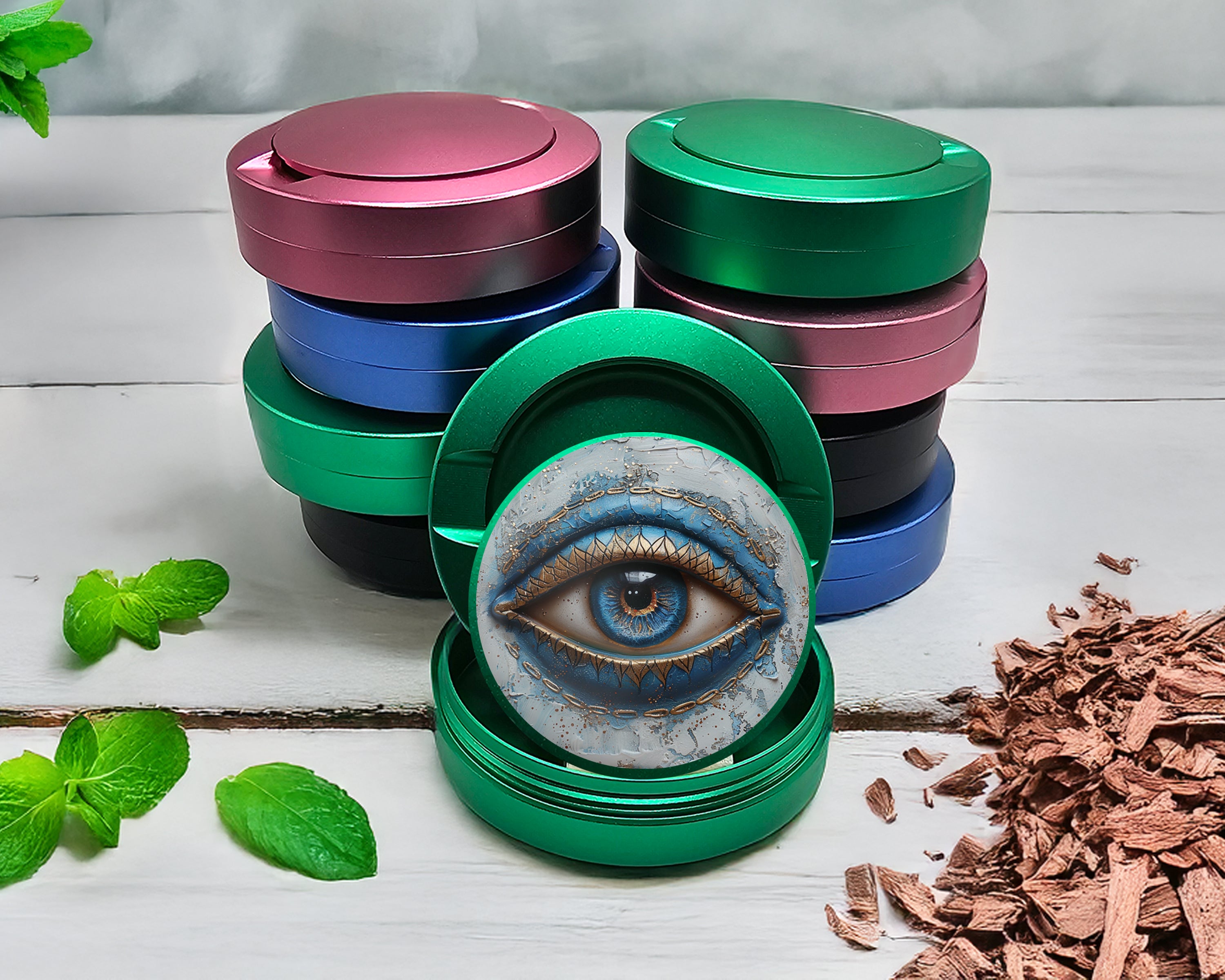 Green Modern Nazar Evil Eye Snus Storage Case